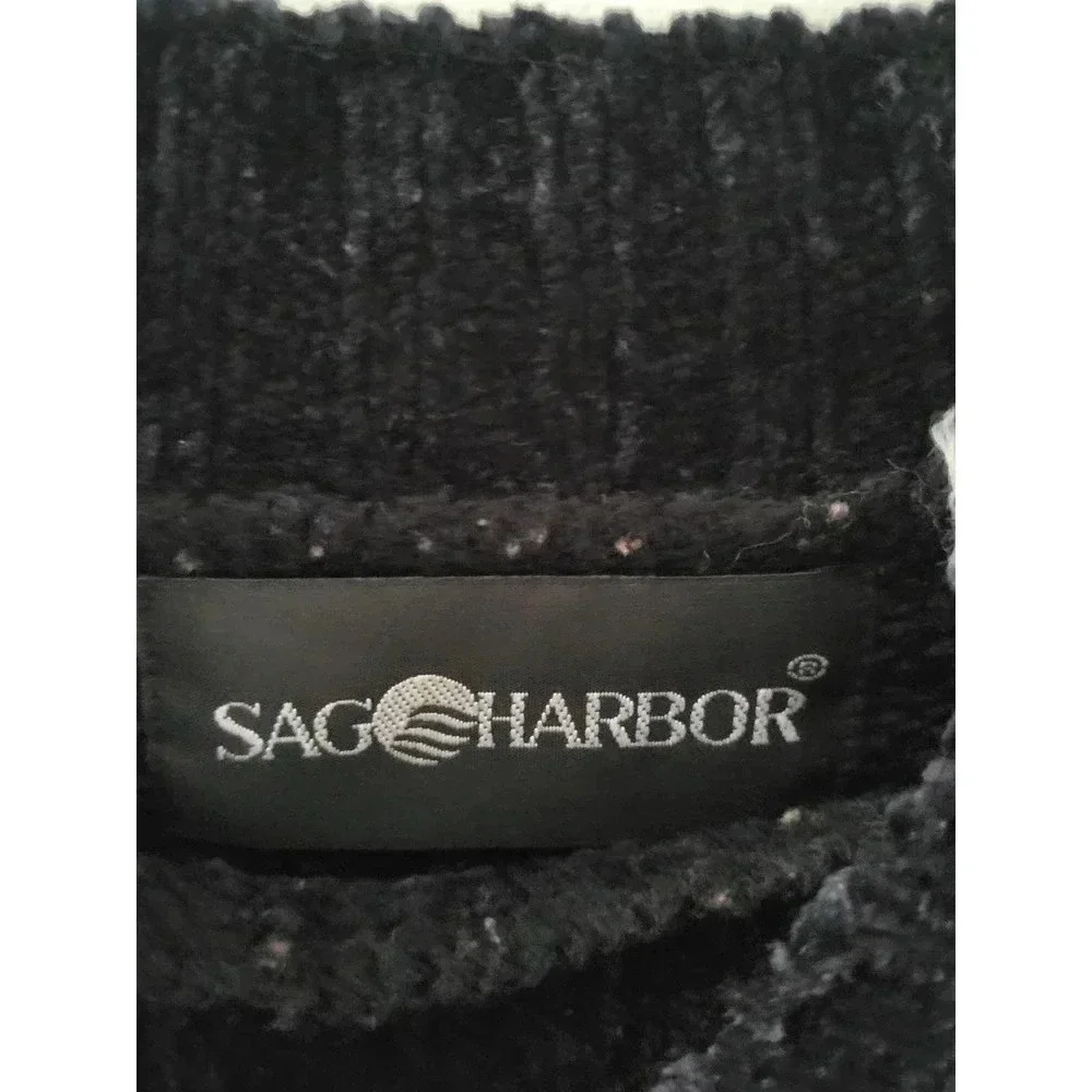 Sag Harbor Black Knit Sweater‎